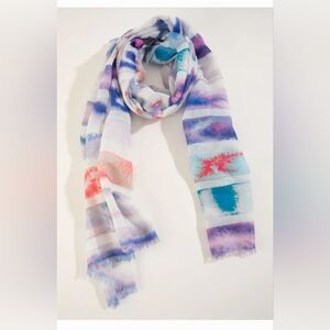 Multicolor Abstract Scarf NWT. Universal